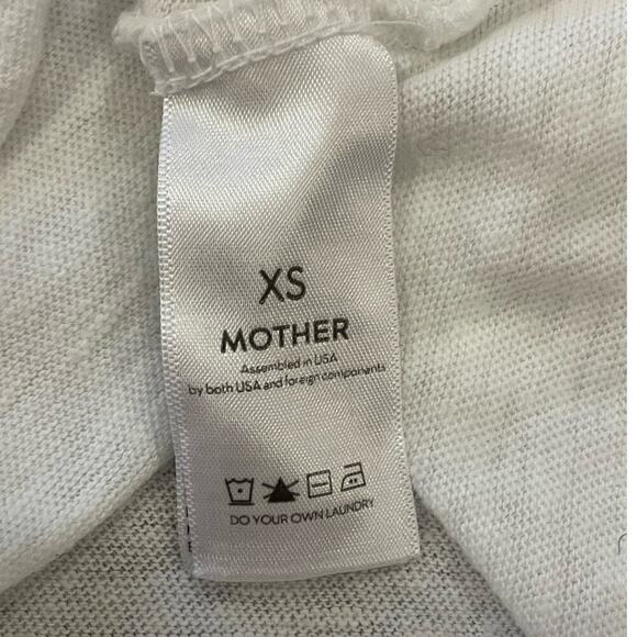 MOTHER White Rowdy Scoop Neck Cotton/Linen Tee T-Shirt Women's size XS - Picture 7 of 10